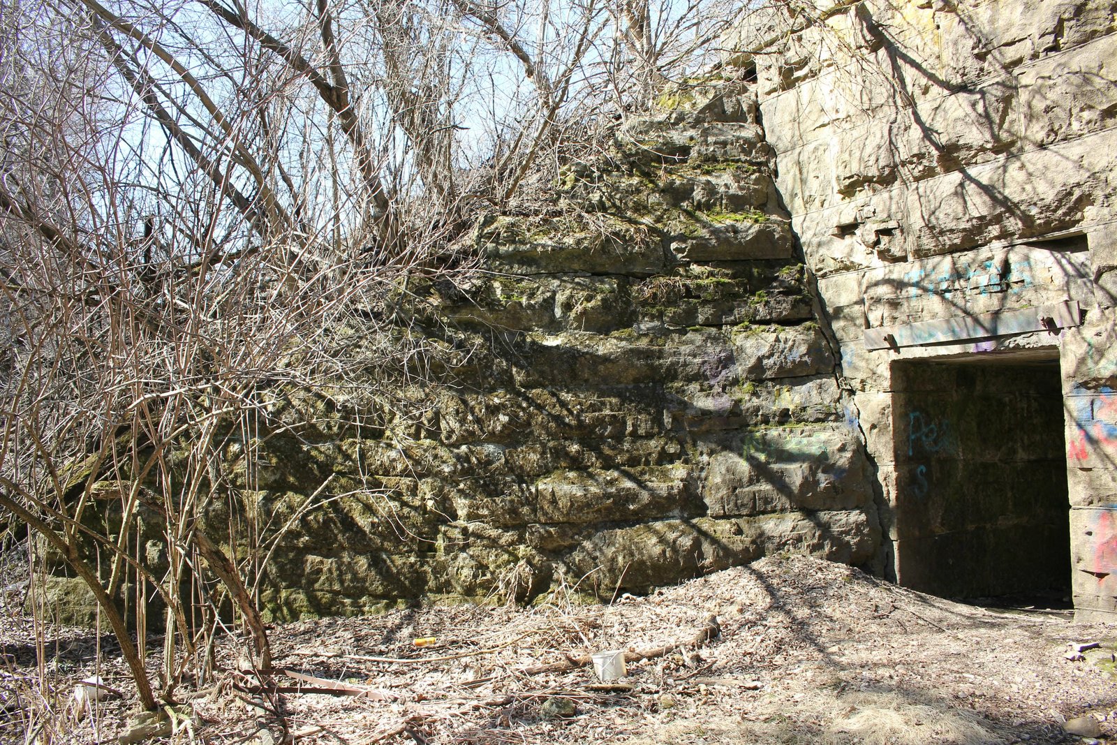 Southwest wing wall